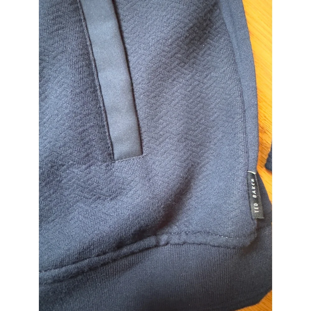 Ted Baker London Men’s Quilted Jersey Bomber Jacket - Navy, Size 8‎ (Large), New
